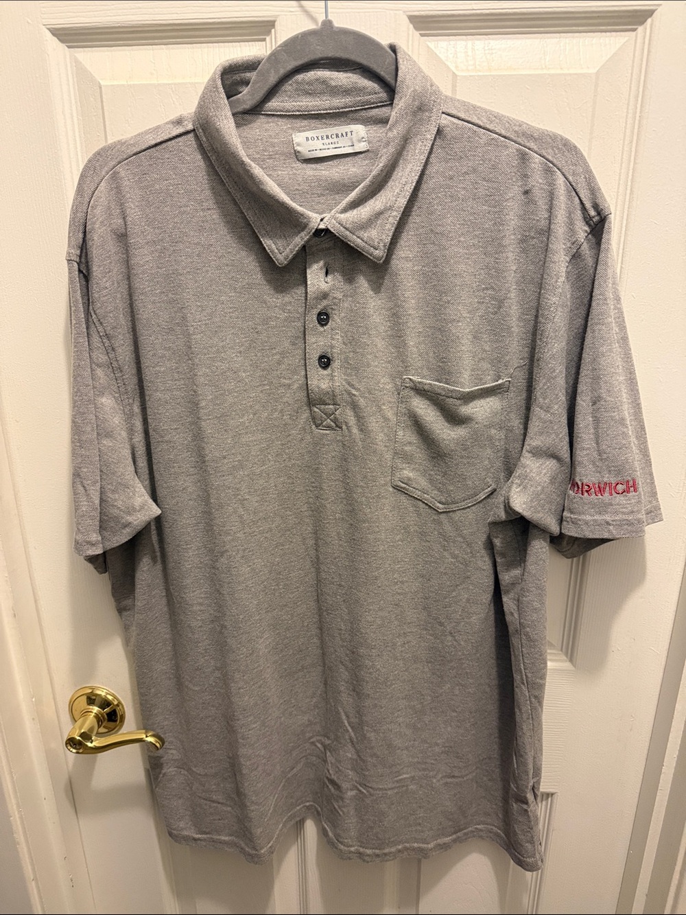 boxercraft Men's Heather Gray Polo with Chest Pocket